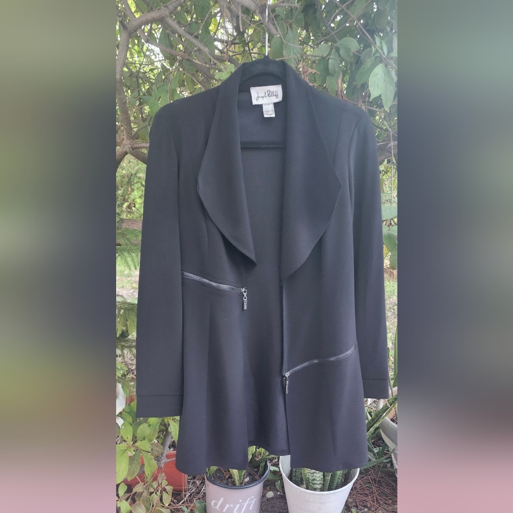 Joseph Ribkoff Black Blazer with Zipper Accents